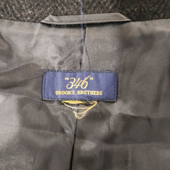 Brooks Brothers Wool Blend Black Duffle Coat Toggle Closures Size 12 - Picture 4 of 12